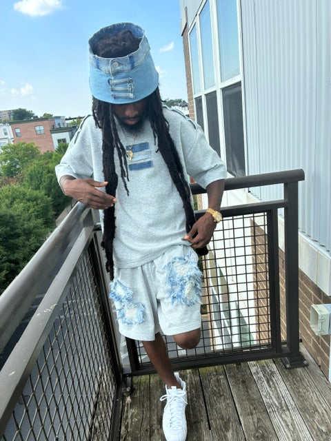 Distressed Denim Bucket Hat